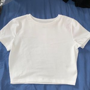 White Cropped Tee